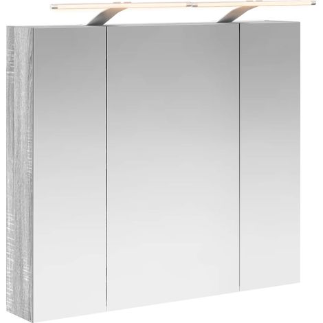 Maison Exclusive - Mobiletto per specchio da bagno Grigio Sonoma 80 x 14.5 x 70 cm