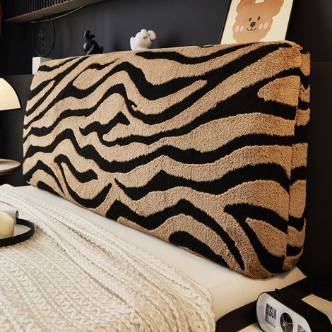 Housse De Tête De Lit en Peluche De Style Moderne Housse Tête De Lit Élastique Protection De Lit Anti-Poussière Housse De Tête De Lit Tout Compris pour Décorer Le Lit,Kaki,160cm (1/4)