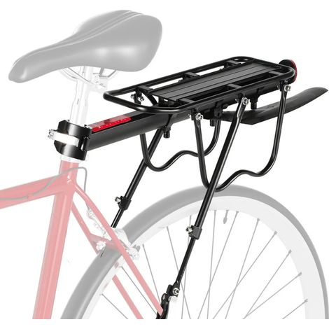 Porte-bagages de vélo TolleTour, porte-bagages VTT réglable avec réflecteur - Adaptable aux vélos de 24 à 29 pouces, garde-boue inclus, capacité de charge maximale 50 kg (1/5)