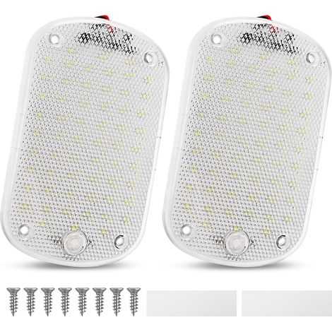 60 LED Interior Light 12V - 85V 8W Interior Lighting with Switch for Car Truck Motorhome Van Caravan Pack of 2 (1/5)