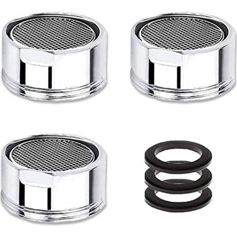 M24 Wasserhahn-Luftsprudler, 3-teiliger wassersparender Wasserhahn-Luftsprudler mit Edelstahlfilter, Wasserhahn-Filter-Luftsprudler (24 mm Außengewinde)