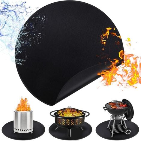 Large reusable fire pit mat for patio, fireproof mat, ember mat, protective mat for deck and patio, round mat (1/5)