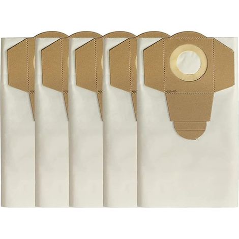 Lot de 5 sacs à poussière universels pour aspirateurs secs et humides - 30 L (1/4)