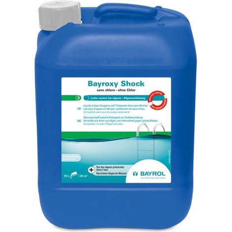 Bayrol – Oxygène actif choc 10L – Rattrapage eau verte – Élimine algues et impuretés – Respectueux de la peau et inodore