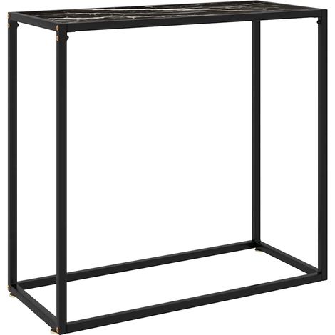 Table console-Table d'entrée Noir 80x35x75 cm Verre trempé 765218 (1/5)