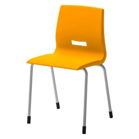 Chaise scolaire Octave Taille 6 - CM2 / Collège / Lycée - Jaune - Lot de 4 - Maxiburo