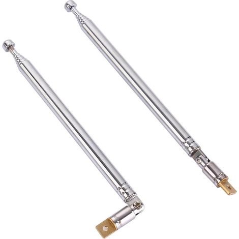2 pièces Antenne Télescopique, Câbles d'antennes pour Radio TV, Design de 7 Sections Universel Antenne (1/5)