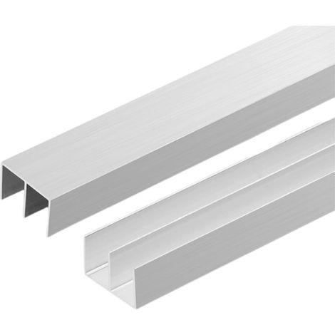 Système de rail pour porte coulissante en verre alliage d'aluminium un (1/5)