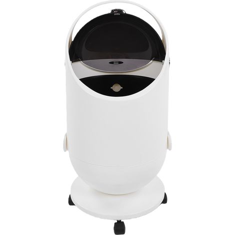 Poubelle avec couvercle Roues verrouillables silencieuses 15 L Poignée de seau intérieure amovible Multifonctionnelle PP Poubelle moderne pour la maison Chambre Salon Blanc (1/5)