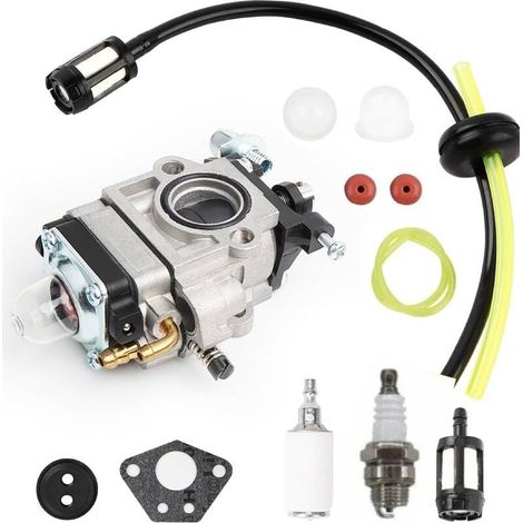 Carburetor for brush cutter, brush cutter carburetor set, brush cutter carburetor, carburetor with spark plug, 52cc 49cc 43cc with gasket, starter pump, pipe, valve, spark plug and fi MUMU (1/4)