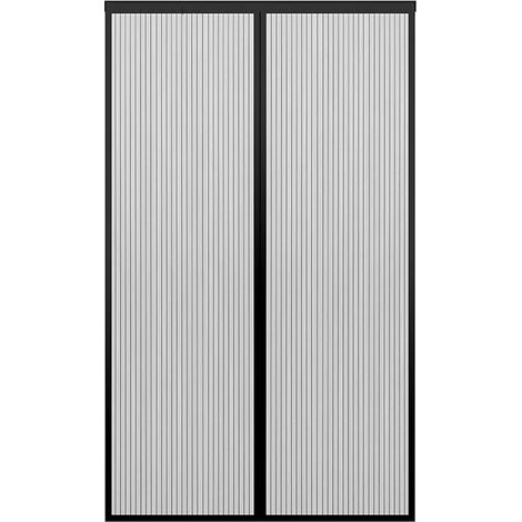 Moustiquaire avec aimants pour portes filet fin(140200cm), rideau totalement magnétique, se ferme par lui-même, non raccourci noir ou blanc (1/5)
