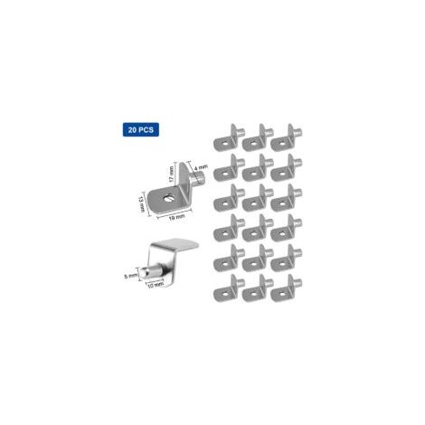 20 Stück 5 mm Metall-Regalwinkel für Küchenschränke, L-förmige Regalwinkel - Crezuo
