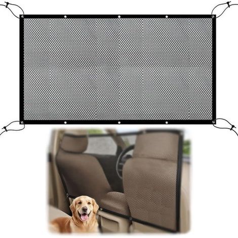 1 unidad de barrera para perros para coche，Red divisoria para coche con cuerda，rejilla divisoria para maletero，barrera para asiento trasero