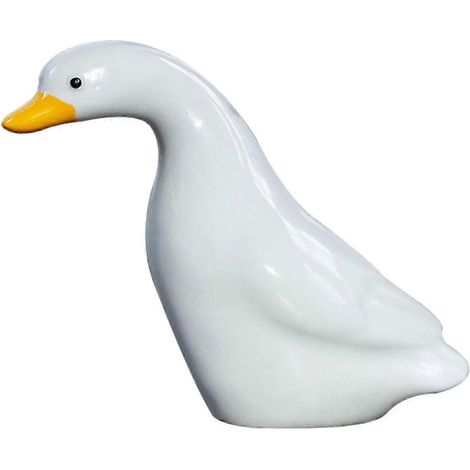 Statue de canard pour jardin, figurine de canard en résine, adorable mini ornement de bureau, sculpture animale pour jardin, bureau, balcon, chambre ou bureau.-White Standing (1/5)