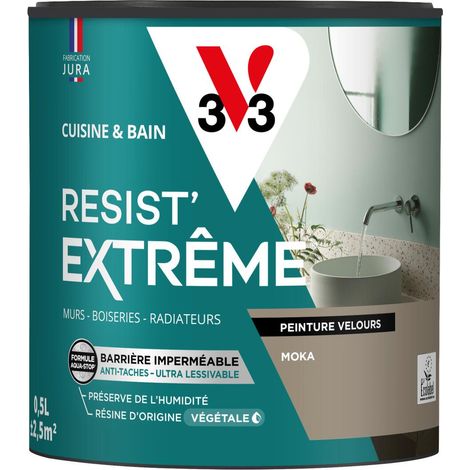 Peinture multi-supports Cuisine & Bain Resist'Extrême® V33 Moka satin 0,5L (1/4)