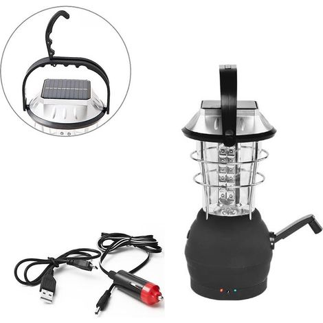 Kaelt - Lanterne Solaire, Dynamo à Manivelle 36 Led Lanterne de Camping Lumière de Secours (1/5)