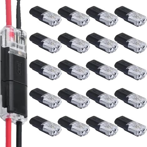 Connecteurs de fils, 2 broches, en cuivre isolé en nylon, 20Pcs, Connecteur de panneau-a (1/2)