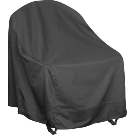 Housse de chaise de jardin coupe-vent réglable (76,2 x 86,4 x 98,5 cm) Tissu Oxford 210D revêtu d'argent, indice d'étanchéité IPX4, convient pour 83,8 x 88,9 x 99,1 cm, ourlet avec cordon de (1/5)