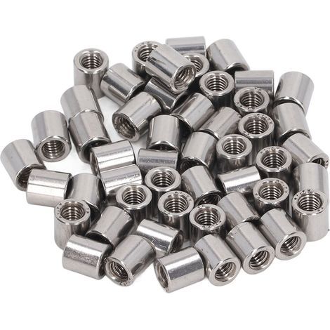 Rundstangenverbinder aus Edelstahl 304, Kupplungsmutter, Innengewinde M6x1, 0–10 mm, Länge 11 mm, 50 Stück (1/5)