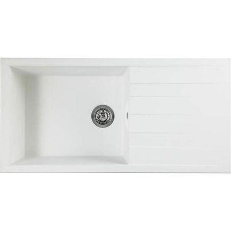 STRADOUR Evier a encastrer CUBE, en SMC BLANC UNI - 17, 1 bac, dim. 100 50 cm, vidage manuel
