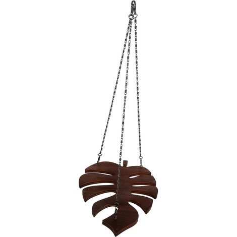 Porte-verres à Vin Support Suspendu en Bois Marron Facile à Installer Design Feuille de Monstera Gain de Place pour Maisons et Restaurants (1/5)