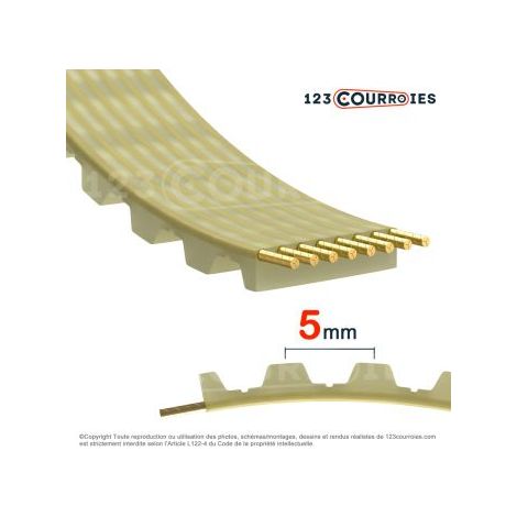 Courroie dentée en polyuréthane AT5-200-6