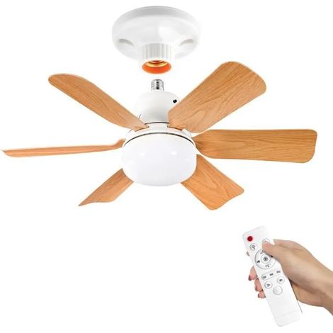®Rising FF Ventilateur de Plafond E27 à LED 3 Vitesses Silencieux Dimmable Minuterie pour Salon et Chamber Avec Douille Télécommande 40W (1/4)