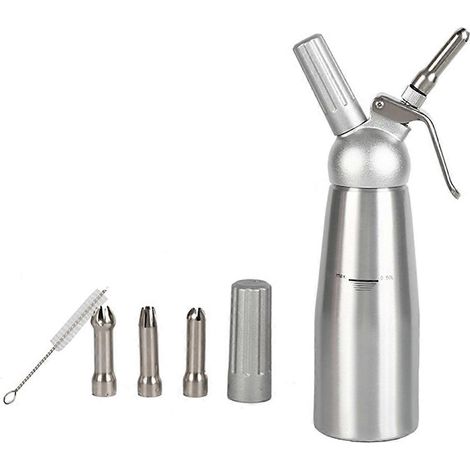 Siphon avec 3 embouts en acier inoxydable et aluminium pour mousses et crèmes (1/5)