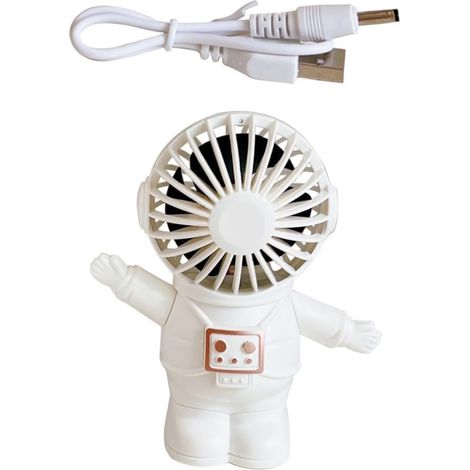 Tragbar Leiser USB Handventilator im Astronauten Design aus Kunststoff avec 250mah Akku pour (1/5)
