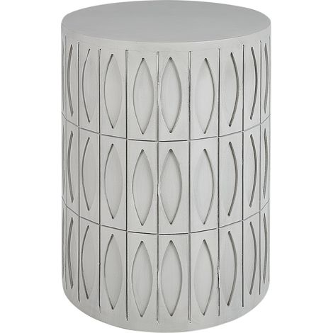 Mesa auxiliar gris claro 45 cm MDF acabado mate retro sala de estar Deara