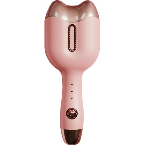 Fer à friser portable 220V en matériau PTC, pratique et stylé pour ondulations mignonnes, idéal voyage et maison, rose. (1/5)