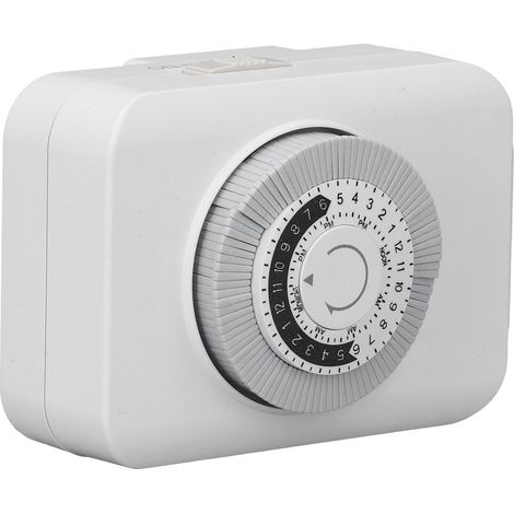 Minuteur mécanique précis avec prise pour téléphone ou vélo électrique, incrément de 15 min, 24 h, 125 V, avec prise US. (1/5)