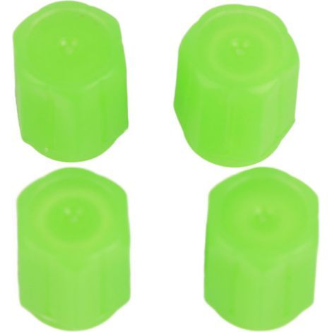 4 pièces Capuchon de valve pneu voiture vert fluorescent lumineux dans le noir Couvre tige de valve roue pour auto moto (1/5)