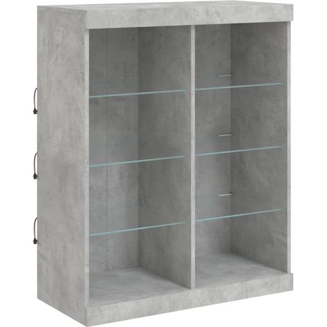 Credenza cassettiera mobile contenitore organizer cucina soggiorno salotto con luci LED 81 x 37 x 100 cm grigio 020030008