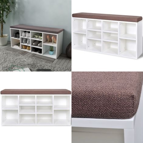 Schuhschrank Schuhbank Sitzbank 10 Fächer weiß - Schuhschrank - Schuhbank - Sitzbank - Flurbank - Garderobe - Home & Living (1/5)