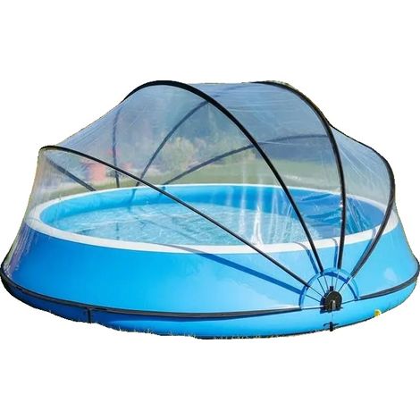 Cubierta tipo domo para piscina, material de PVC duradero, evita la entrada de residuos, transparente (1/2)