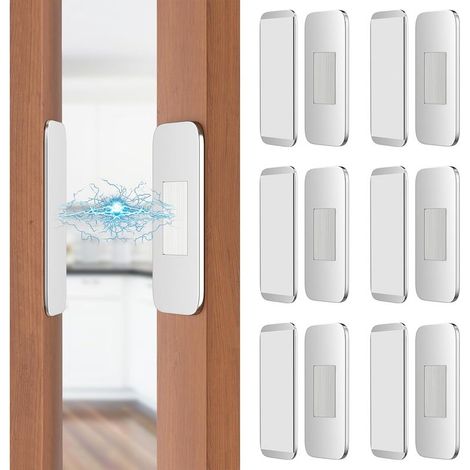 Lot de 6 Aimants pour Portes Placard - Ultra Fins - Aimant de Porte Adhésif pour Meuble, Loquet de Porte Puissant Aimant Loqueteux Magnétiques Aimant de Porte Autocollant pour Tiroirs (1/5)