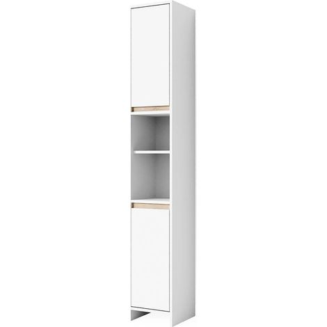 Mobile bagno alto Emma, Bianco/Sonoma, 30 x 190 cm, Vicco