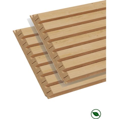 Forestea – Lot de 2 demi-panneaux décoratifs muraux MDF chêne clair 1250 x 287 x 20 mm – Label PEFC 70% – Facile à poser avec rainure-languette