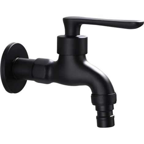 Vtizikl Robinet de jardin extérieur rétro à eau froide avec interface à levier unique (entrée et sortie 1/2 po) 1 adaptateur (3/4 po)