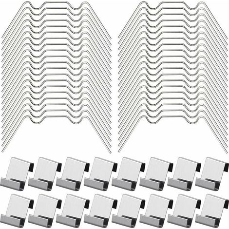 100Pcs Clips de Vitrage pour Serre Inclure 50Type W Serre Pinces en Acier Inoxydable et 50 Clips de Type Z pour Vitre de Serre, (1/5)
