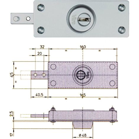 Viro 8272 Serratura per Serranda con Cilindro Sagomato - Sicurezza Resistente