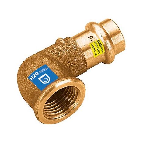 Raccordo curvo bronzo 3/4" x 22 mm a pressare femmina FRABO