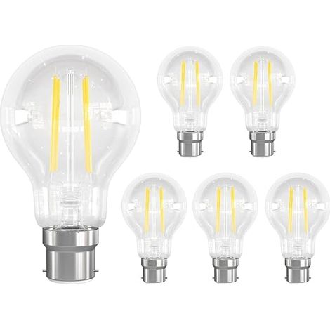 Ampoule B22 LED Blanc Chaud 2700K Ampoules Baïonnette LED A60 B22 6W 60W AC 230V 690 Lumen Transparent Filament Vintage (1/5)