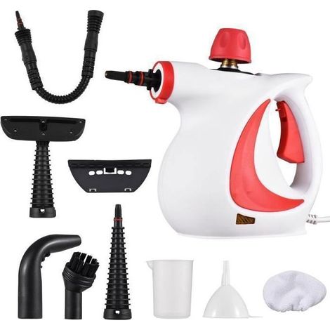 Pulitore a vapore multifunzione con 9 accessori, pulitore a vapore, serbatoio vapore da 0,35 L, 1050 W, pulitore a vapore (1/4)