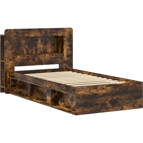 Maison Exclusive - Telaio del letto con storage Rovere Fumo 80 x 200 cm (1/5)