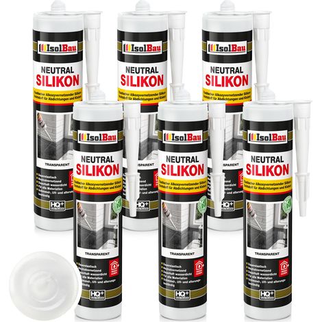Neutralsilikon Naturstein Silikon Sanitär Marmor Inn/Auß 6 x 300ml Transparent (1/5)