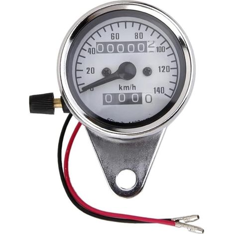 Compteur kilométrique universel pour moto - Compteur de vitesse - Jauge mécanique - Chrome - Étanche (1/5)