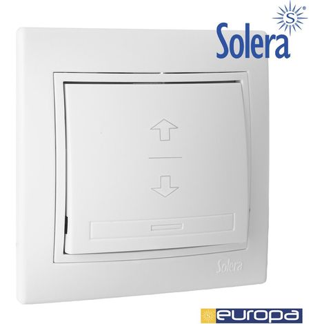 Interruttore Tenda 10A 250V Bianco con Cornice Europa Solera Serie ERP21U