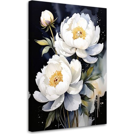 Cuadro en Lienzo Peonías blancas flores plantas naturaleza 20x30 (1/5)